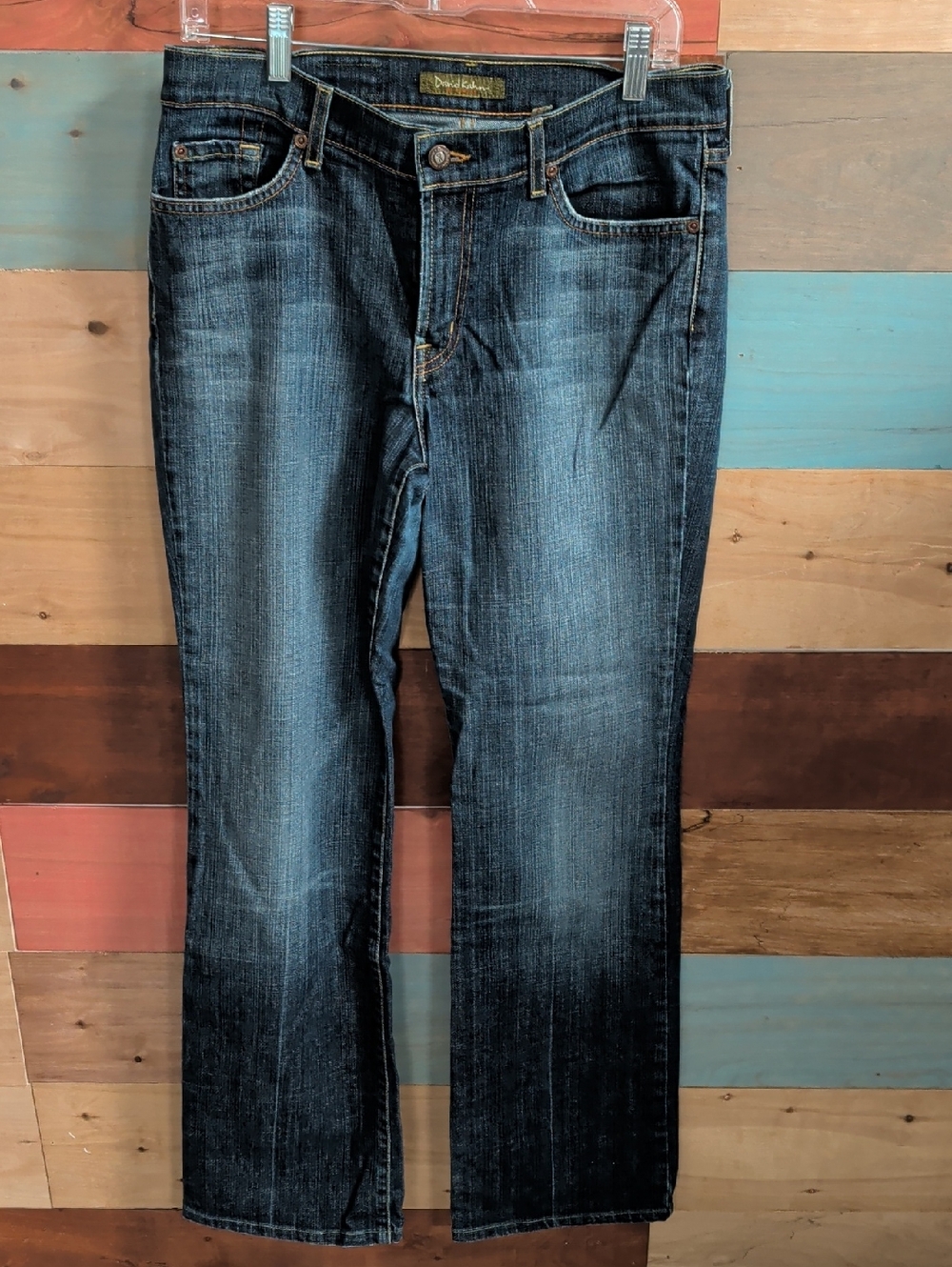 David Kahn Straight Leg Jeans in Dark Blue Wash